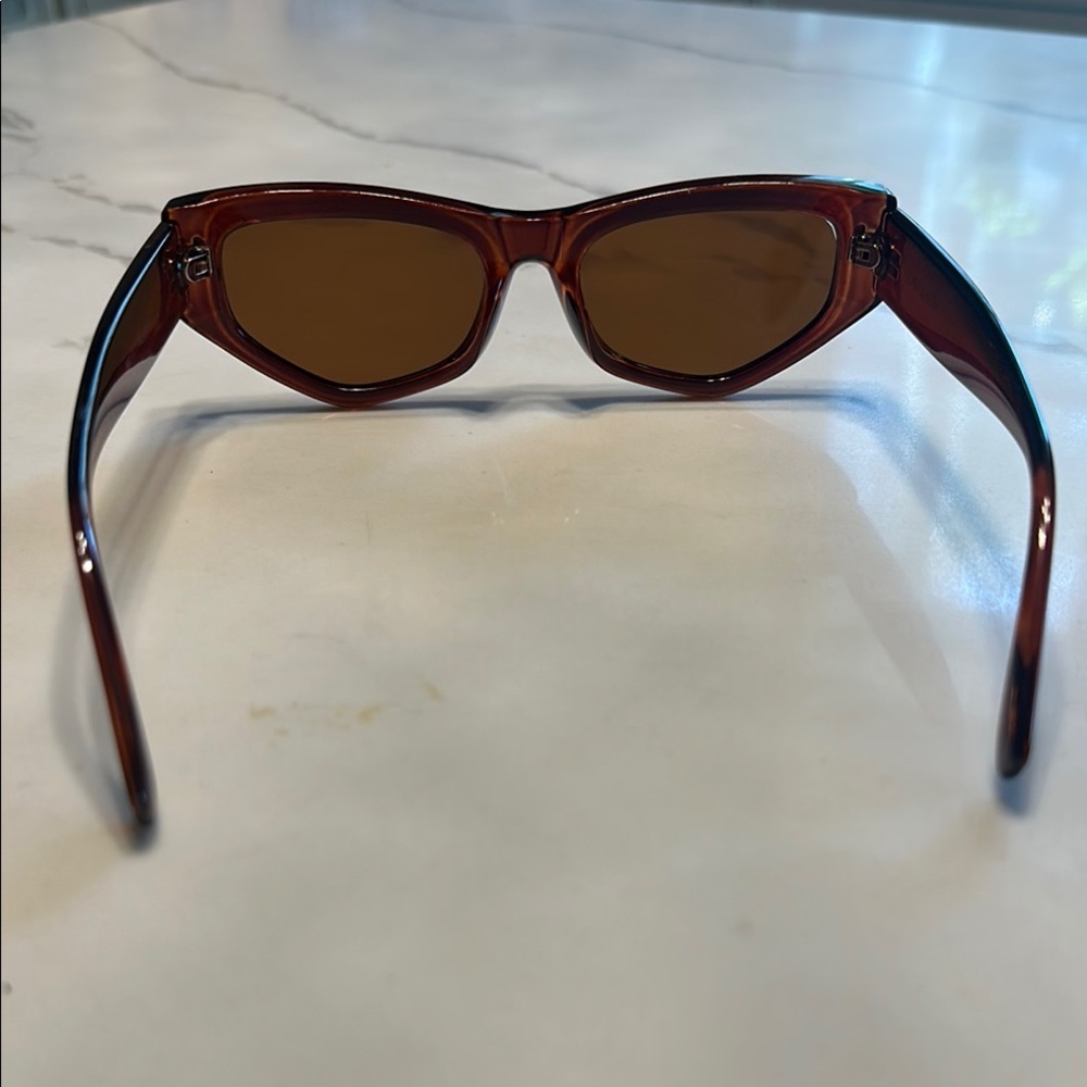 Brown Rectangular Sunglasses - image 3